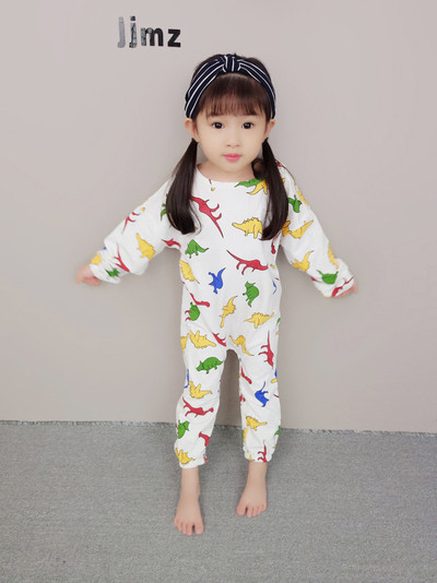 Pijamale copii din bumbac pentru fata cu aplicatii in culoare deschisa