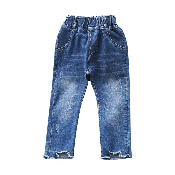 Gyermek farmernadrág egy lánynak, rugalmas derékkal - két modell