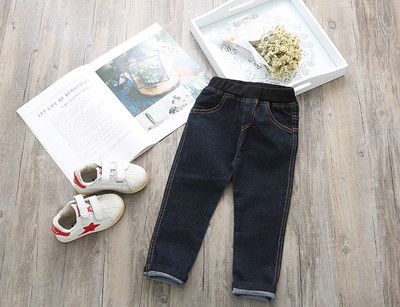 Blugi pentru copii pentru o fata cu talie inalta in negru si albastru