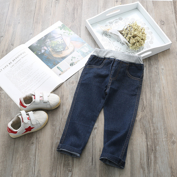 Blugi pentru copii pentru o fata cu talie inalta in negru si albastru