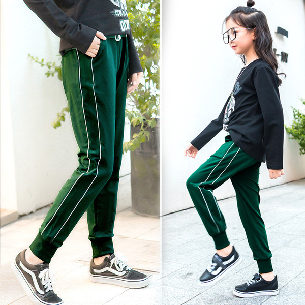 Pantaloni sport si casual pentru copii cu talie inalta in mai multe culori