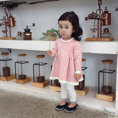 Rochie copii in carouri cu decolteu O in mai multe culori