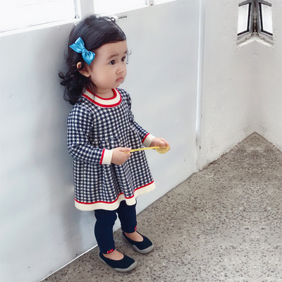 Rochie copii in carouri cu decolteu O in mai multe culori