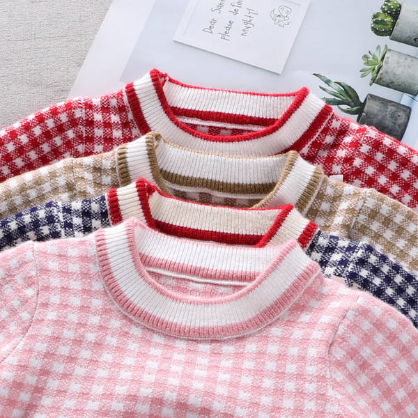 Rochie copii in carouri cu decolteu O in mai multe culori