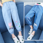 Blugi copii pentru fata cu broderie in mai multe modele