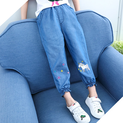 Blugi copii pentru fata cu broderie in mai multe modele