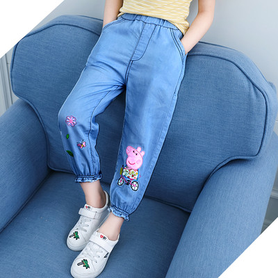 Blugi copii pentru fata cu broderie in mai multe modele