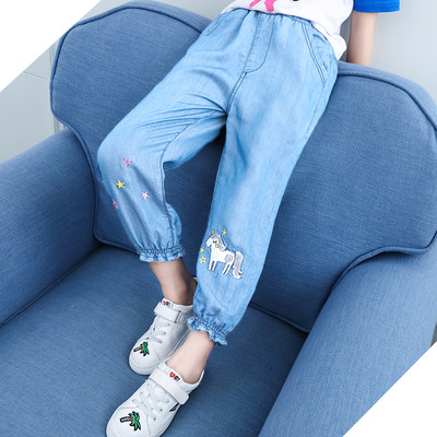 Blugi copii pentru fata cu broderie in mai multe modele