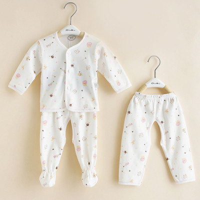 Бебешка пижама комплект от 3 части - блузка с копчета, ританки и панталон
