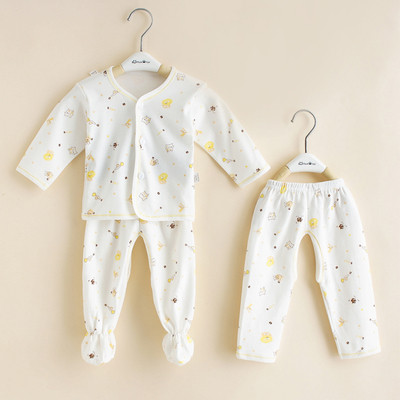 Бебешка пижама комплект от 3 части - блузка с копчета, ританки и панталон
