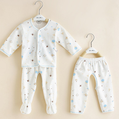 Бебешка пижама комплект от 3 части - блузка с копчета, ританки и панталон