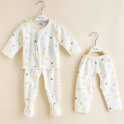 Бебешка пижама комплект от 3 части - блузка с копчета, ританки и панталон