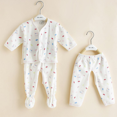 Бебешка пижама комплект от 3 части - блузка с копчета, ританки и панталон