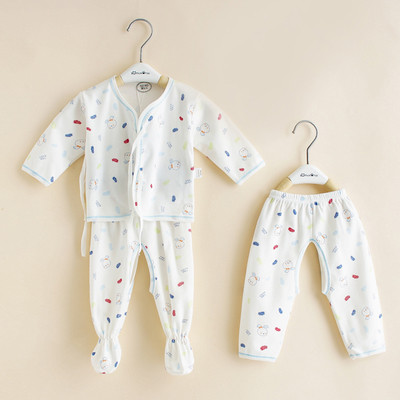 Бебешка пижама комплект от 3 части - блузка с копчета, ританки и панталон