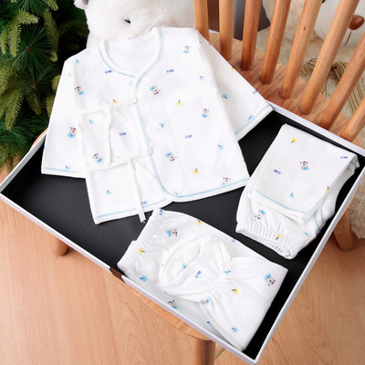 Бебешка пижама комплект от 3 части - блузка с копчета, ританки и панталон