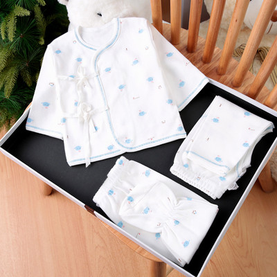 Бебешка пижама комплект от 3 части - блузка с копчета, ританки и панталон