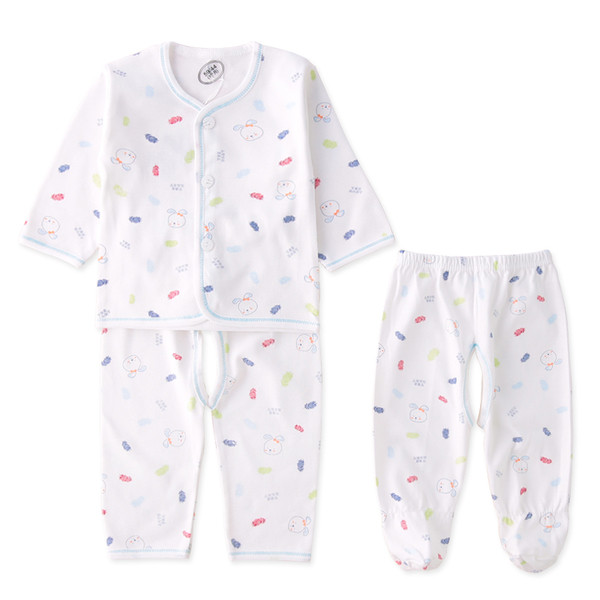 Бебешка пижама комплект от 3 части - блузка с копчета, ританки и панталон