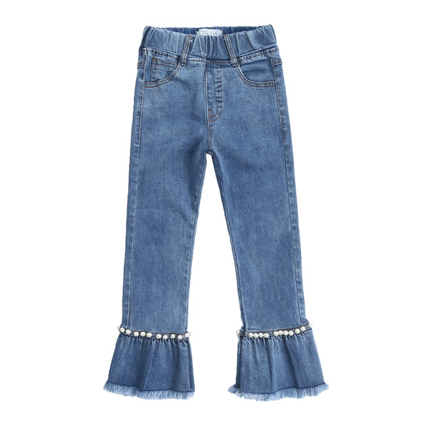 Blugi moderni pentru copii pentru o fata cu perle decorative