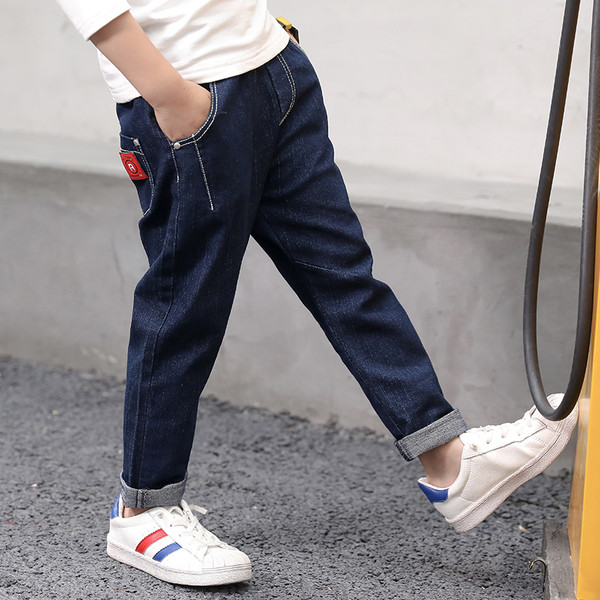 Blugi moderni pentru copii de culoare închisă pentru băieți