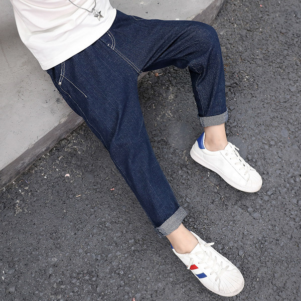 Blugi moderni pentru copii de culoare închisă pentru băieți