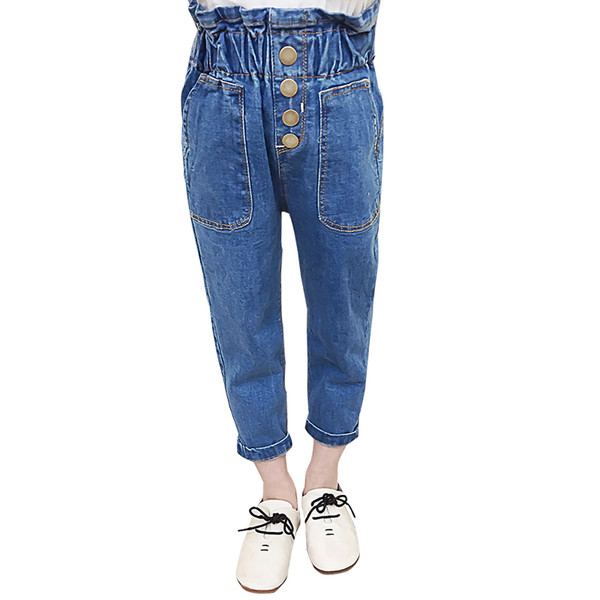 Blugi pentru copii pentru o fata cu talie inalta si lungime 9/10