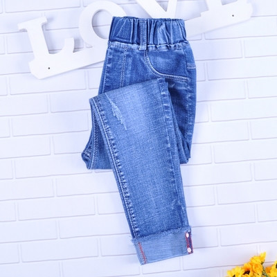 Blugi copii pentru fete cu perle decorative in mai multe modele