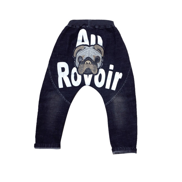 Blugi moderni pentru copii de culoare închisă cu imprimeu