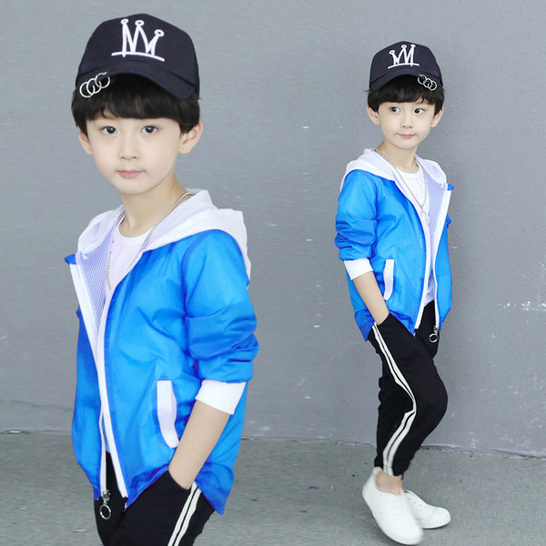 Geaca subtire sport-casual pentru copii cu gluga in diferite culori