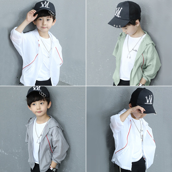 Geaca subtire sport-casual pentru copii cu gluga in diferite culori