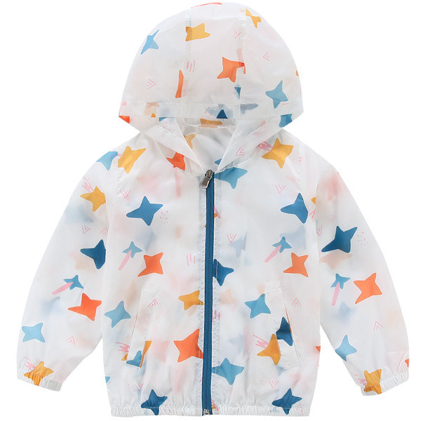 Geaca pentru copii cu gluga si motive colorate