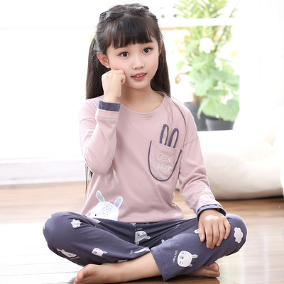 Children`s pajamas in several models - blouse with O-shaped collar and long pants