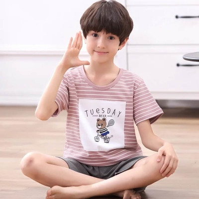 Pijamale copii pentru baieti in diferite modele - Tricou cu imprimeu si pantaloni scurti