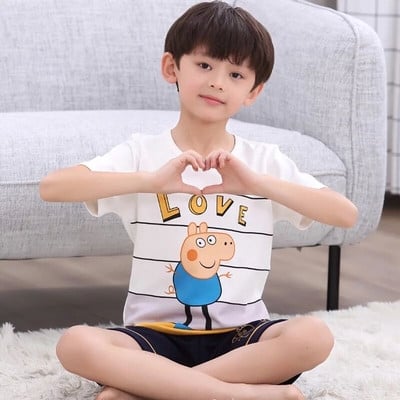 Pijamale copii pentru baieti in diferite modele - Tricou cu imprimeu si pantaloni scurti