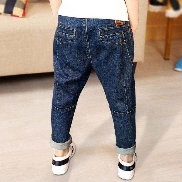 Blugi copii - model larg in culoare inchisa pentru baieti