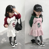 Спортна детска рокля с качулка в два цвята