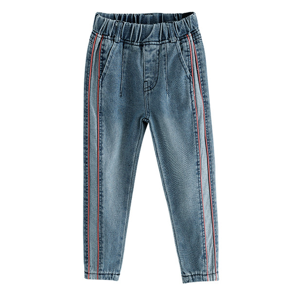 Blugi copii pentru fata cu margine laterala - model larg