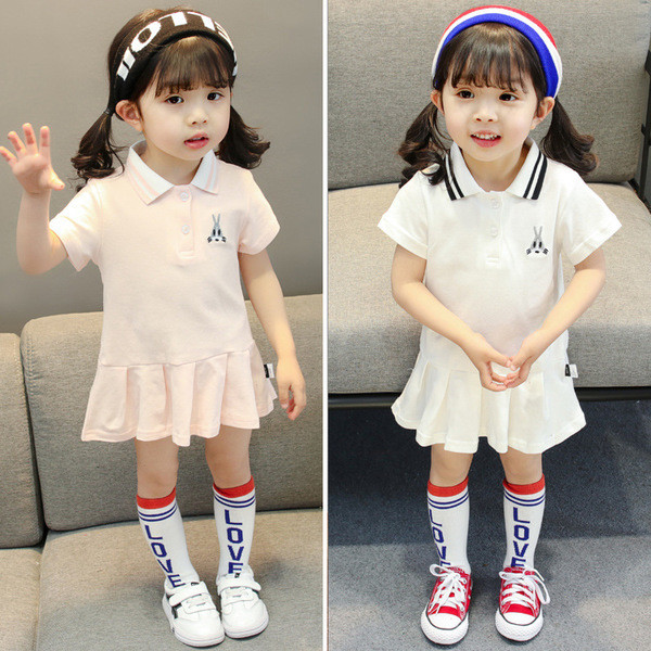 Ежедневна детска рокля с дълъг ръкав в няколко цвята 