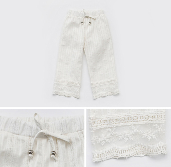 Model larg de pantaloni copii in doua culori cu dantela