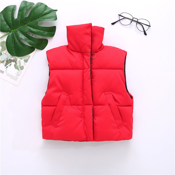 Детски елек за момчета и момичета в няколко цвята с висока яка