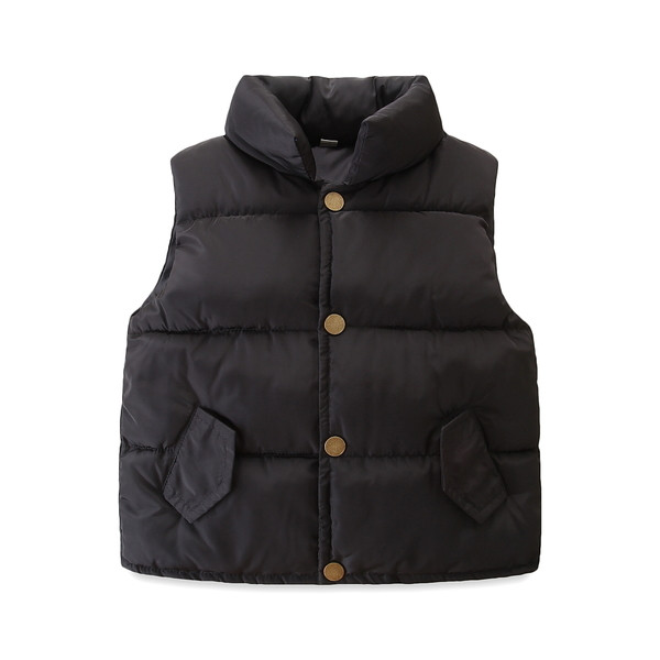 Παιδικό γιλέκο σε διάφορα χρώματα με υψηλό κολάρο και τσέπες