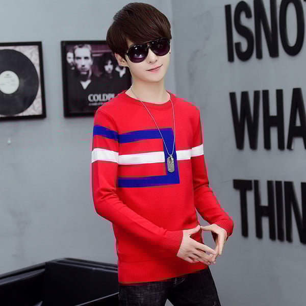 Lezser férfi blúz O-nyakkivágással több színben