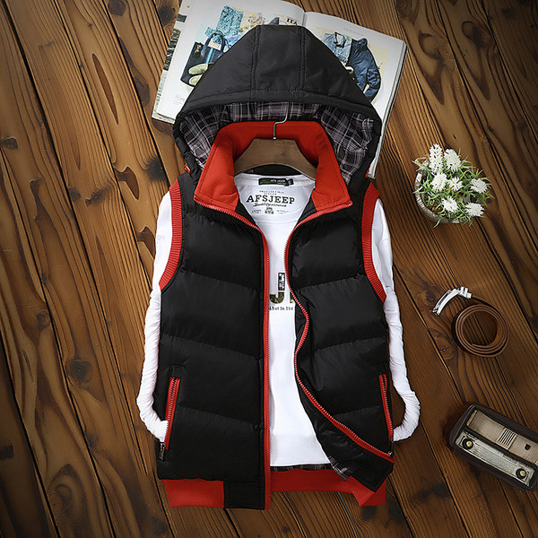 Ανδρικό γιλέκο με κουκούλα σε διάφορα χρώματα