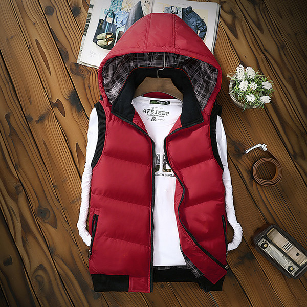 Ανδρικό γιλέκο με κουκούλα σε διάφορα χρώματα