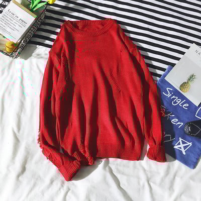 Modern férfi pulóver szakadt motívumokkal több színben