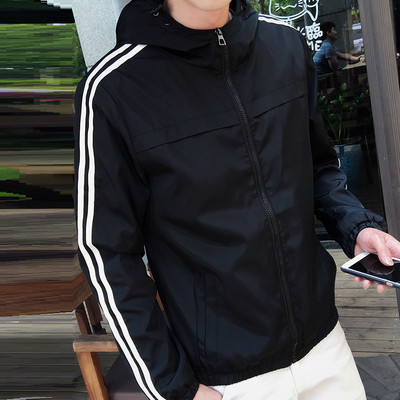 Мъжко тънко яке с качулка в няколко цвята