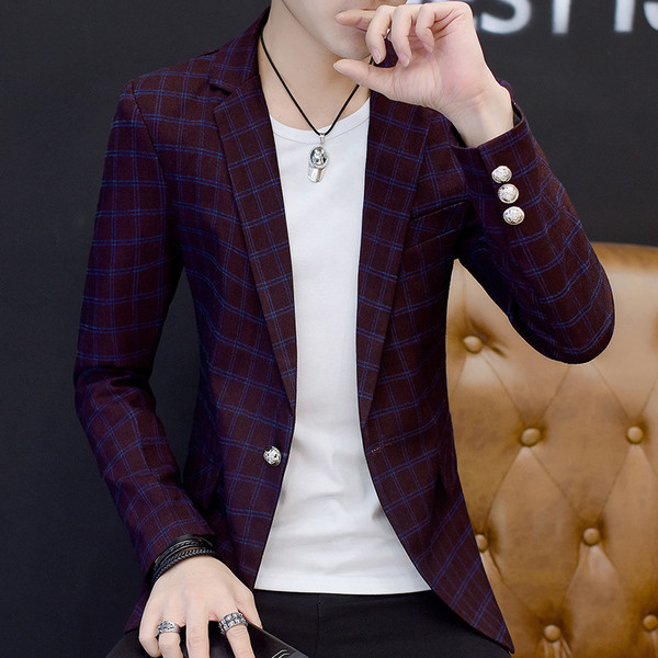 Jachetă în carouri stilată pentru bărbați, în trei culori