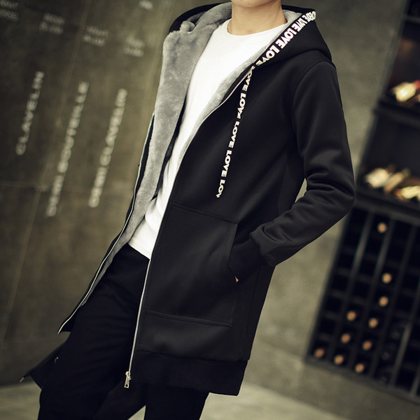 Μακρύανδρικό μπουφάν  με απαλή επένδυση, κουκούλα και επιγραφή