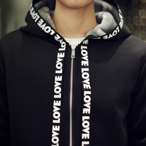 Μακρύανδρικό μπουφάν  με απαλή επένδυση, κουκούλα και επιγραφή