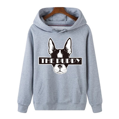 Мъжки суичър с качулка, щампа и надпис - два модела плътен и тънък