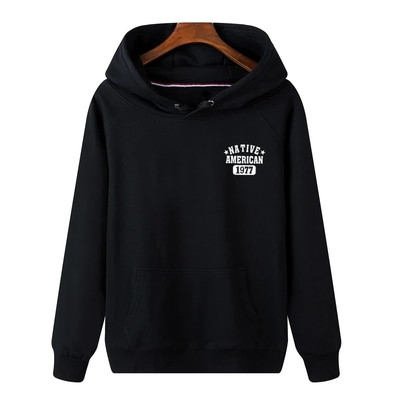 Мъжки суичър с качулка, щампа и надпис - два модела плътен и тънък